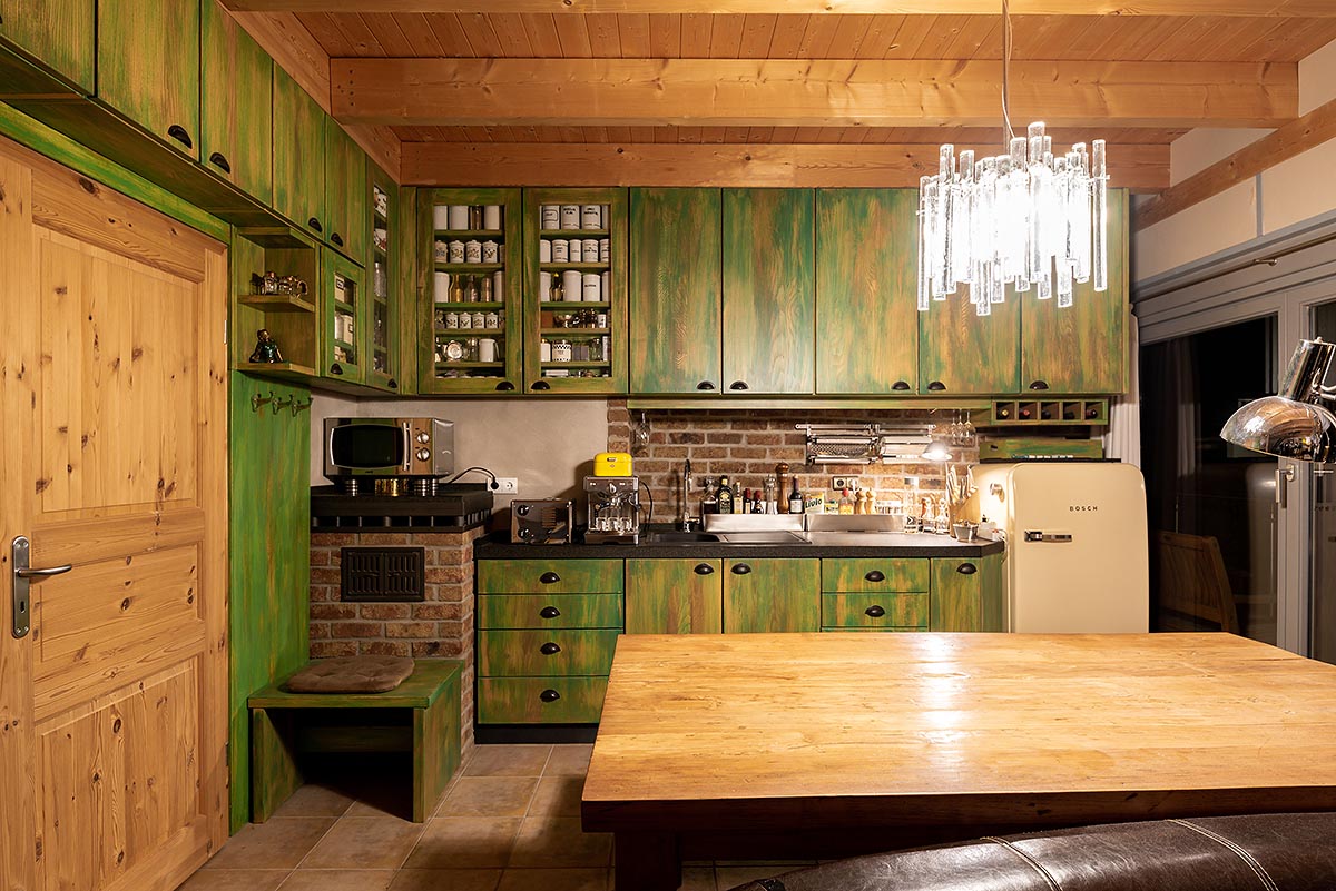 Küche Esche grün
